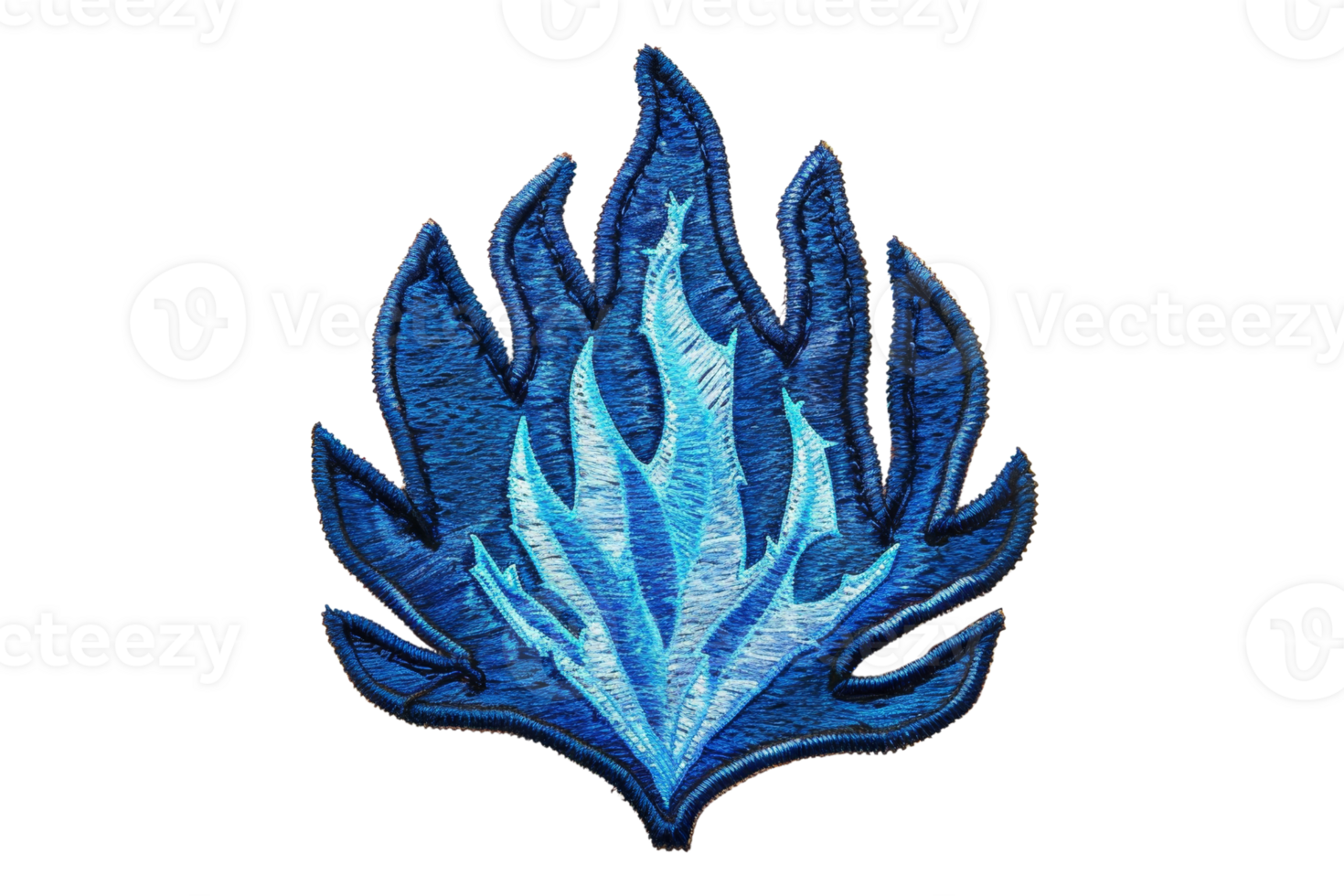 Vibrant blue flame graphic design with intricate details and dynamic shapes, perfect for creative projects and digital art. png