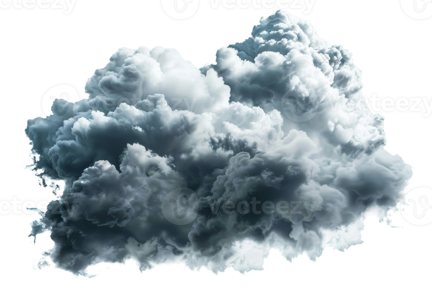 A high-resolution image of a dense, dark cloud with intricate details and dramatic lighting. Perfect for weather-related projects and atmospheric themes. png
