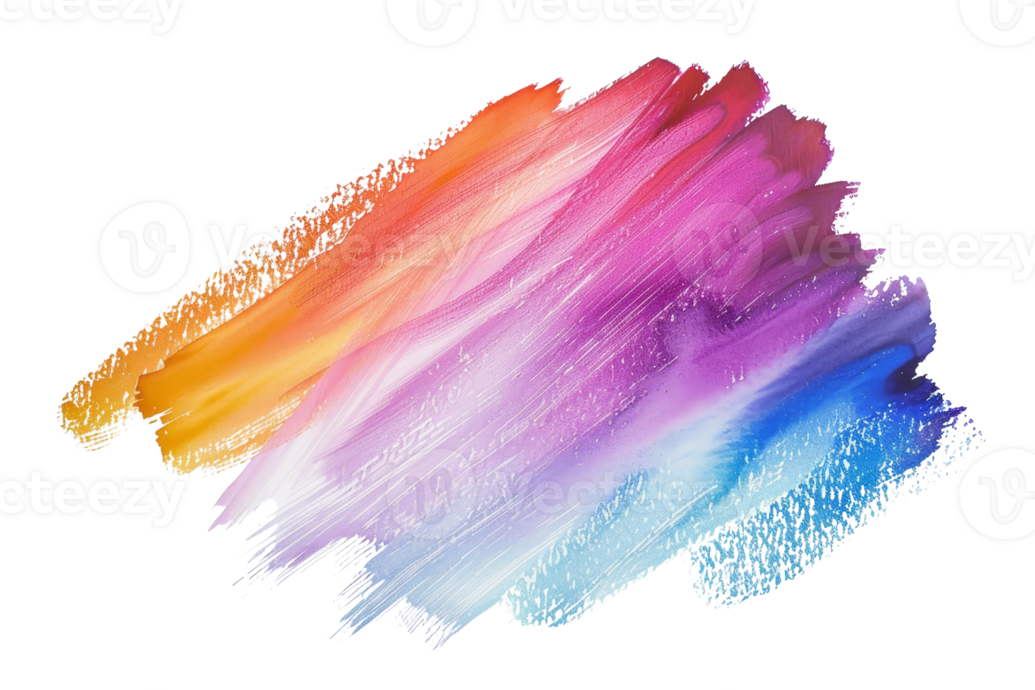 A colorful brush stroke on a white background. The brush stroke is made up of a variety of colors, including red, yellow, blue, and purple png