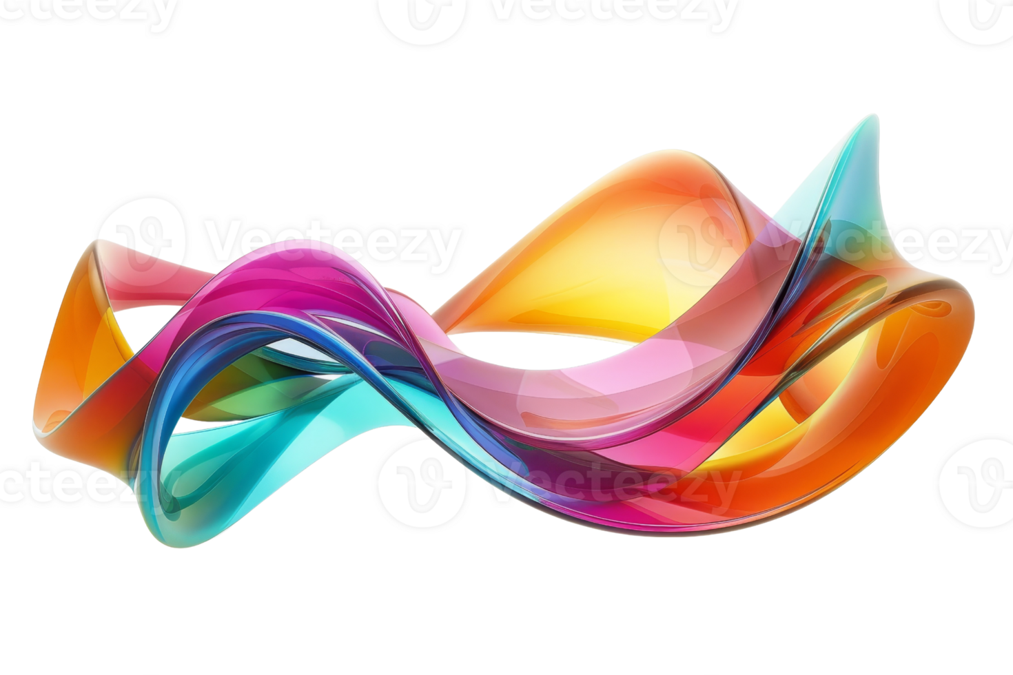 Abstract vibrant colorful wave design with smooth curves and dynamic flow, perfect for modern backgrounds and creative projects. png
