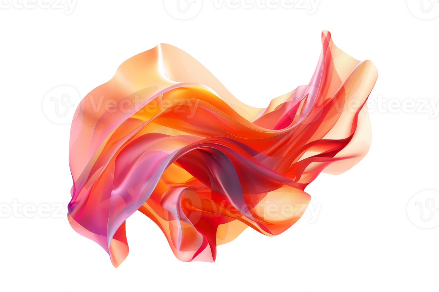 Vibrant abstract digital art with flowing shapes in orange, red, and pink hues, ideal for creative and modern design projects. png