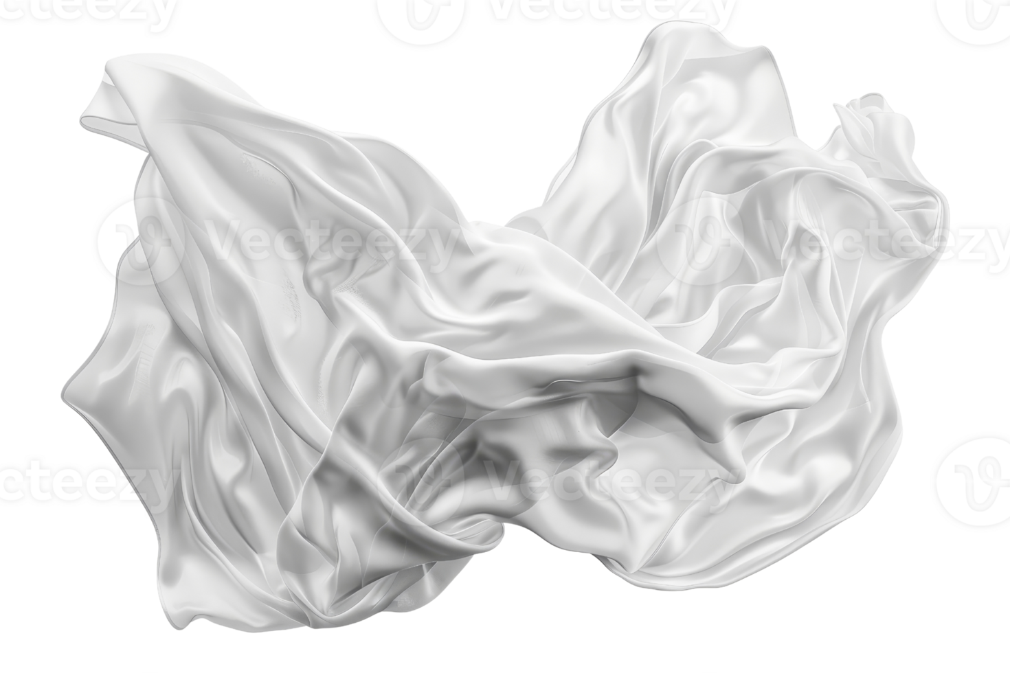 Flowing white silk fabric against a transparent background. perfectly captures the texture and elegance of smooth, soft material in motion. png