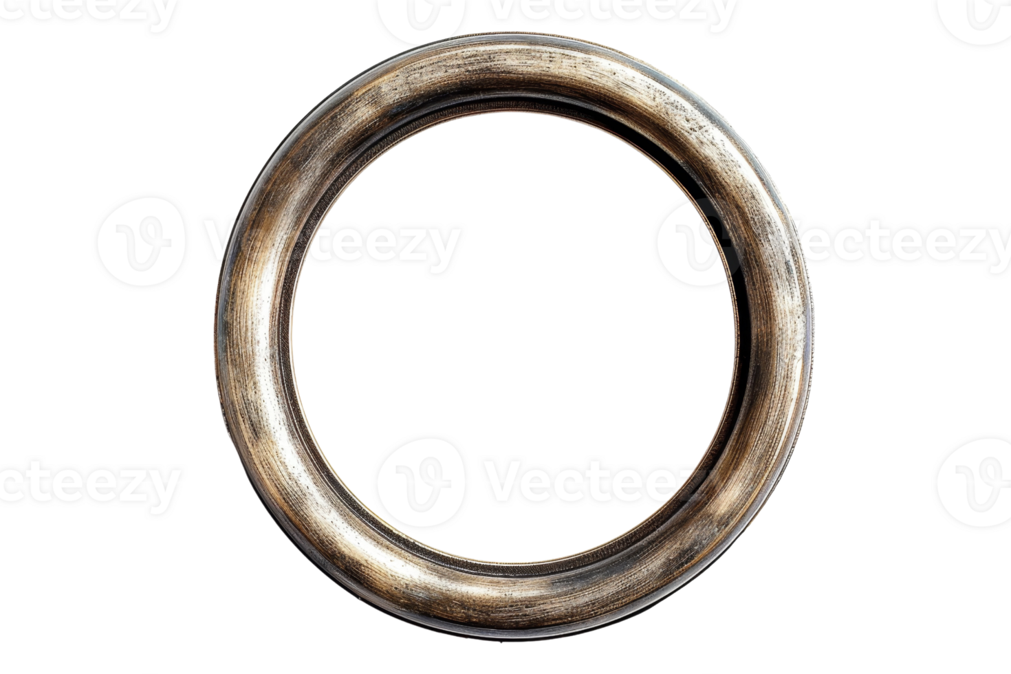 A gold colored ring with a silver band. The ring is circular and has a shiny appearance. It is placed on a white background png