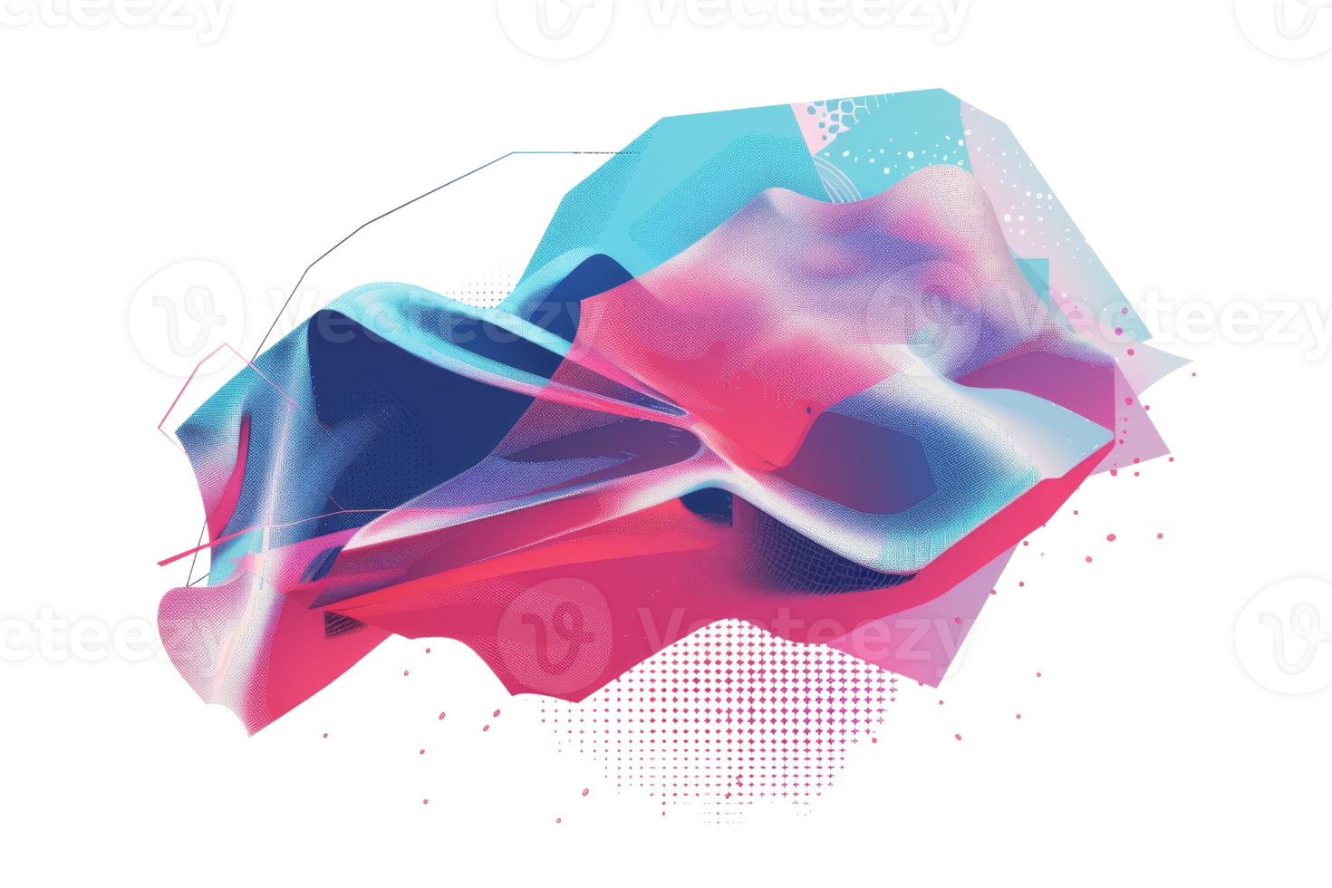Abstract digital art featuring vibrant and colorful shapes blending seamlessly with fluid gradients, creating a dynamic visual experience. png