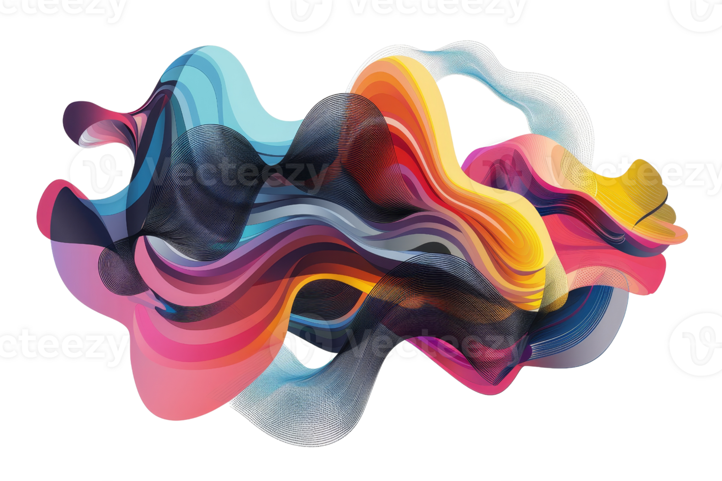 A colorful wave with a black stripe. The colors are bright and bold, and the wave appears to be moving. The black stripe adds a sense of depth and contrast to the image. Scene is energetic and dynamic png