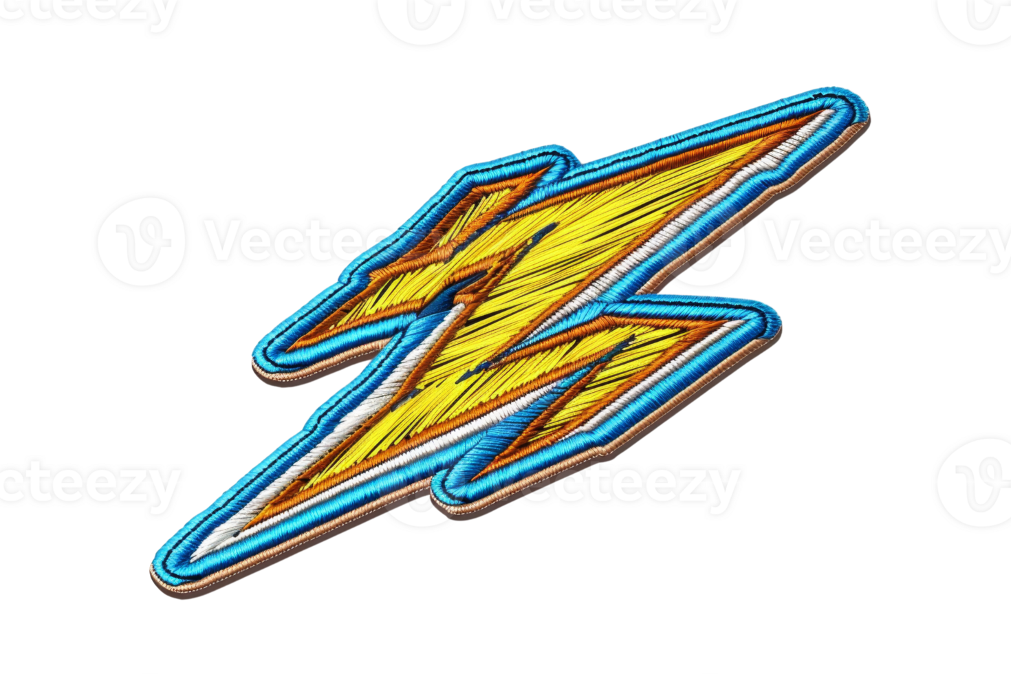 Vibrant lightning bolt icon illustration with blue border. Striking and dynamic design for various creative projects and graphic applications. png
