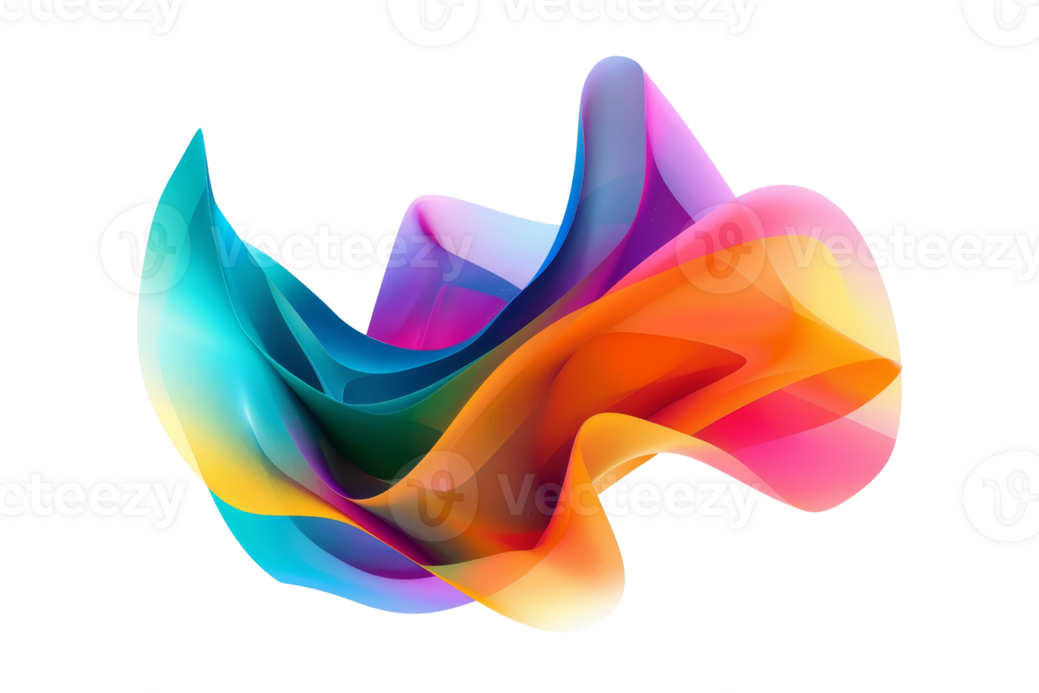 Vibrant abstract wave in colorful gradient hues, symbolizing creativity and innovation. Perfect for modern designs and artistic concepts. png