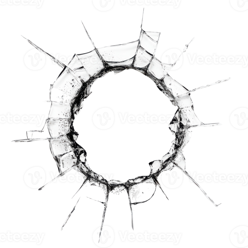 A black and white photograph of a broken window png
