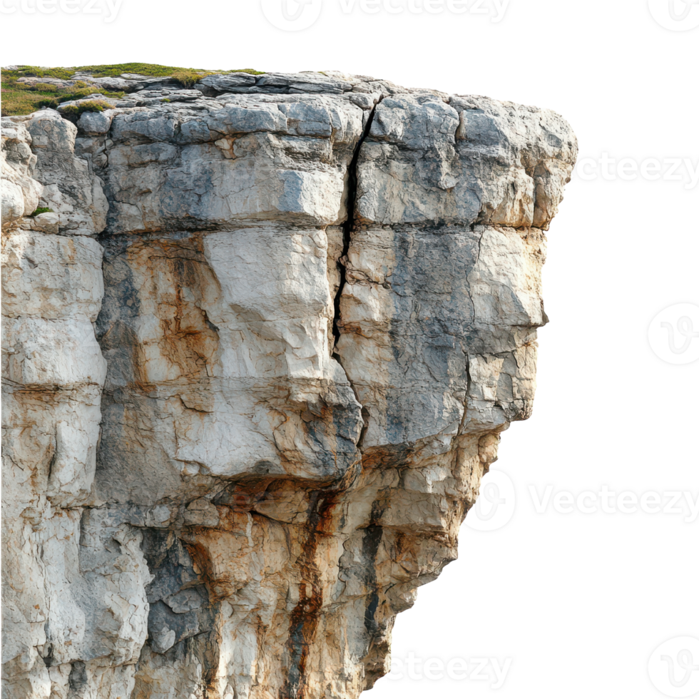 A cliff with a large rock on top png