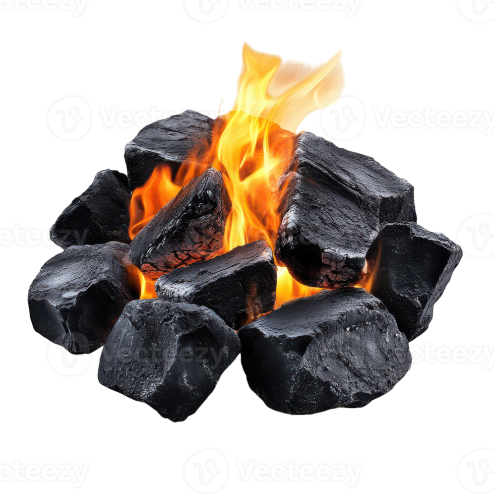 A pile of coal with fire burning png