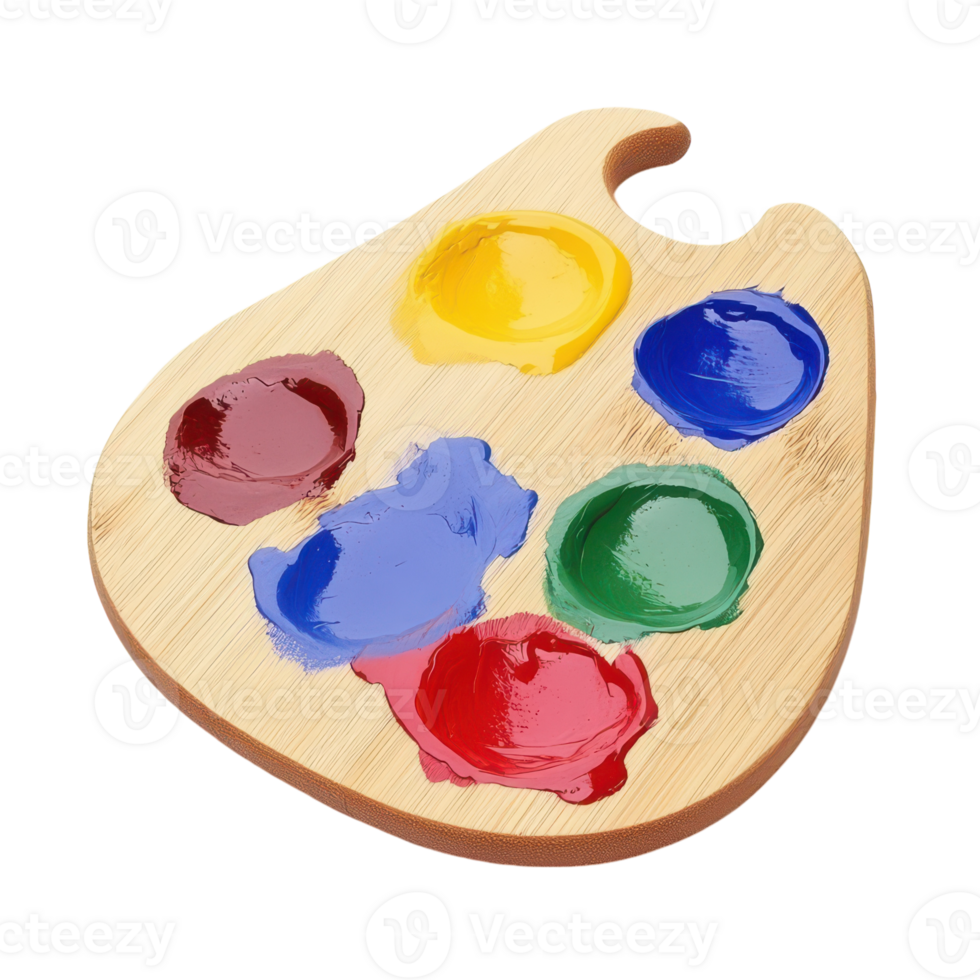 A wooden palette with paint on it png