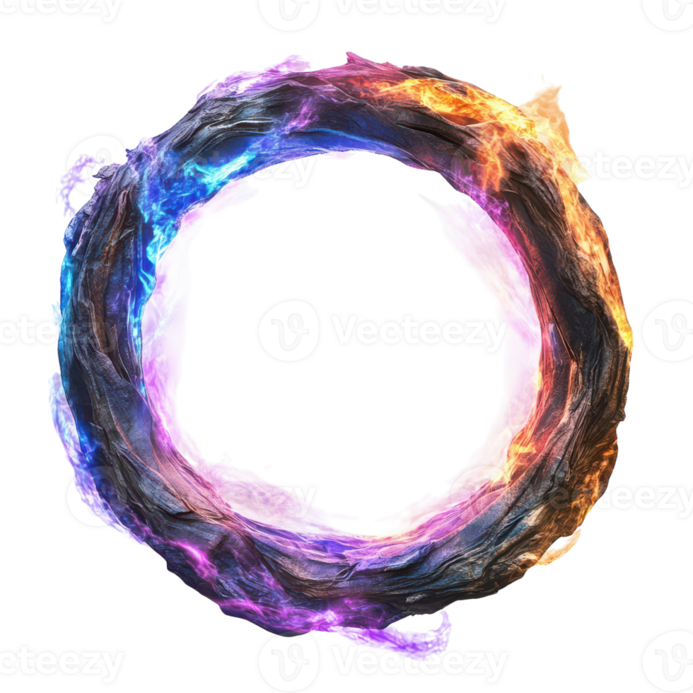 An image of a circle made of fire png