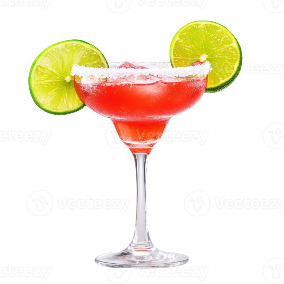 A margarita with lime slices on top png