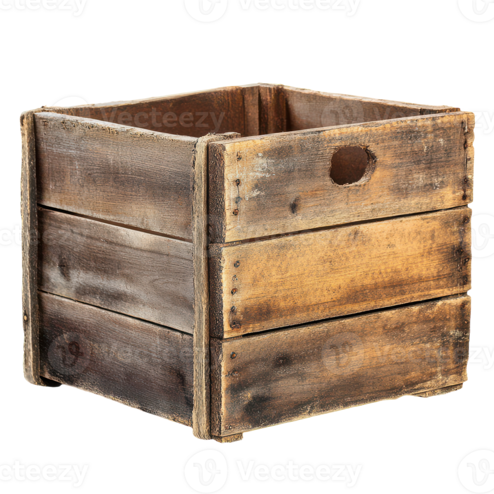A wooden crate with a hole in the middle png