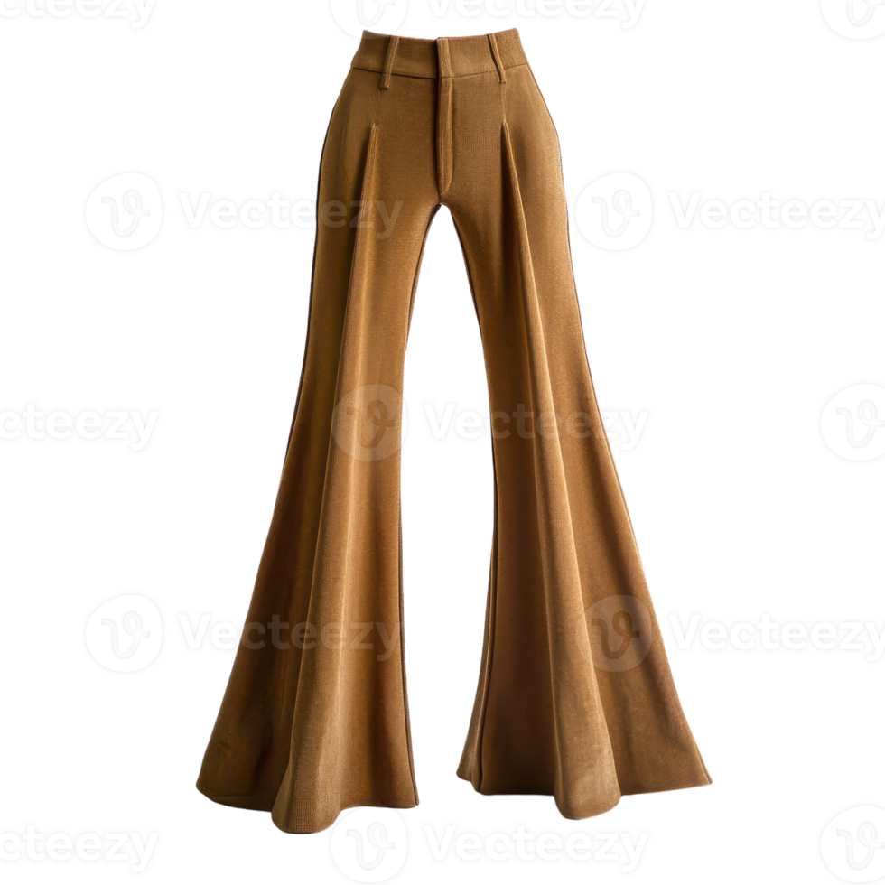 A pair of brown pants with a high waist png