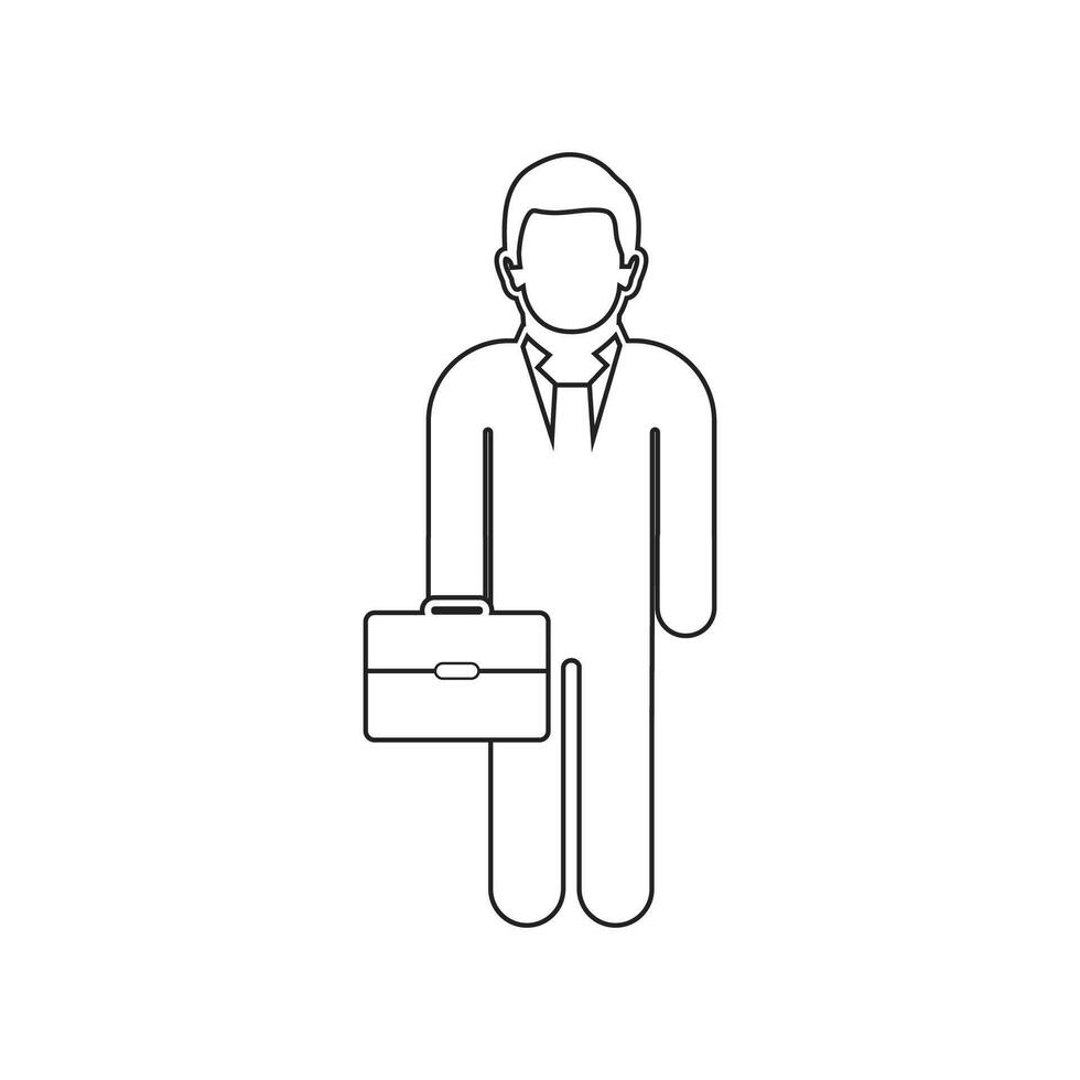 Businessman with briefcase icon illustration vector