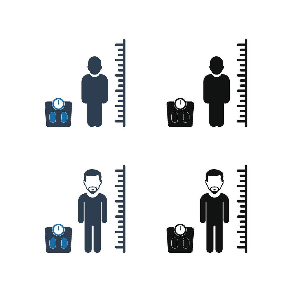 Weight loss icon set vector