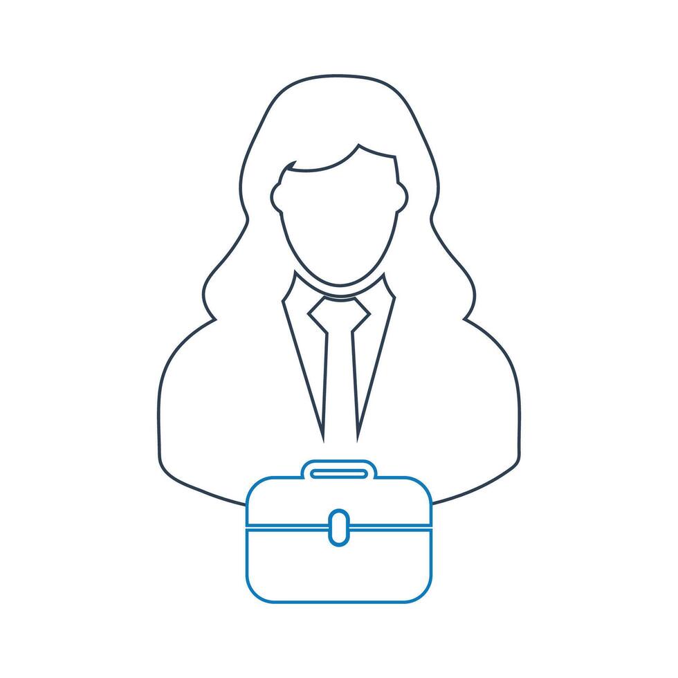 A woman with a briefcase icon vector