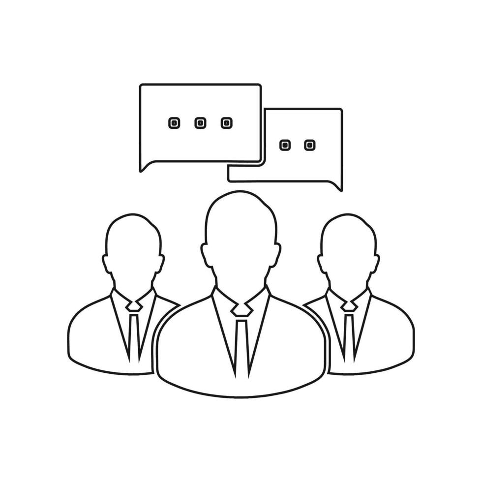 Business people with speech bubbles on their heads vector