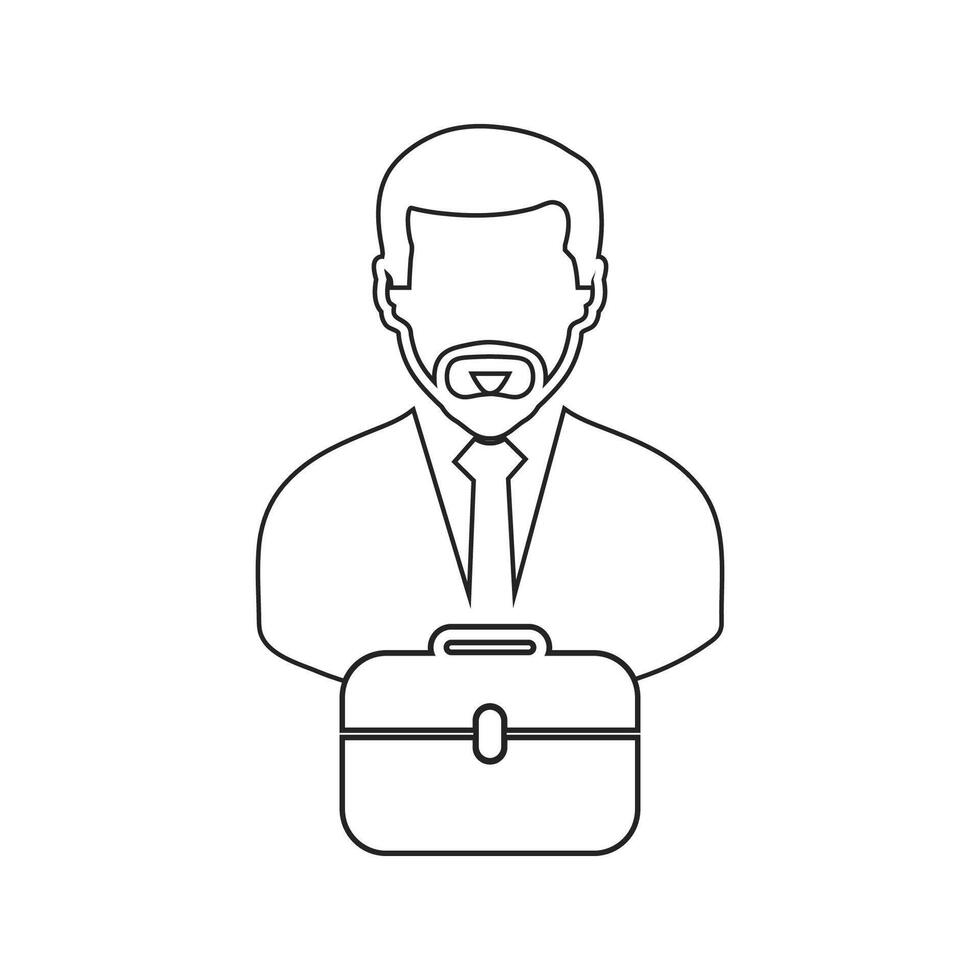 A man with a briefcase and a tie vector
