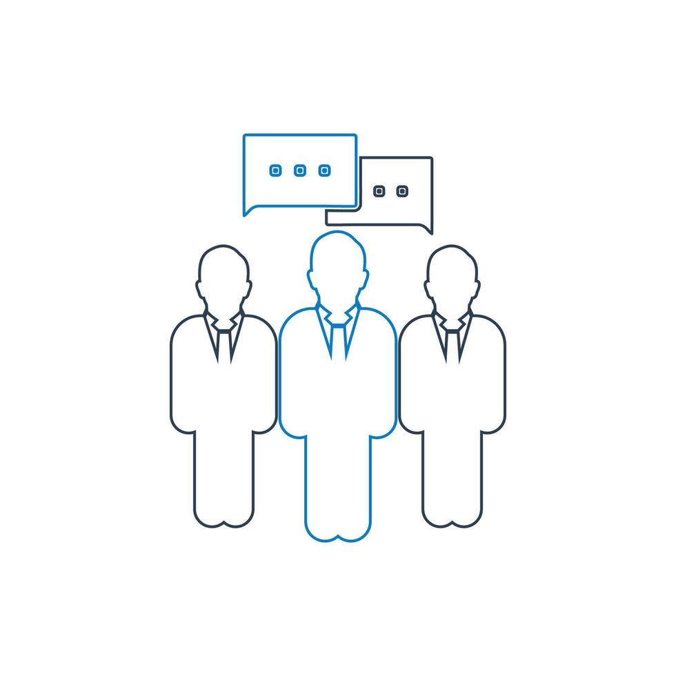 A group of people with speech bubbles above them vector
