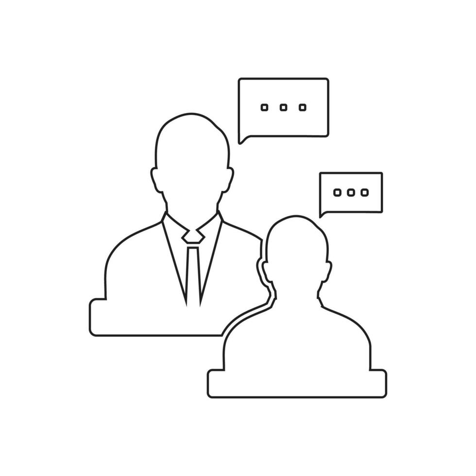 Two people with speech bubbles on their heads vector