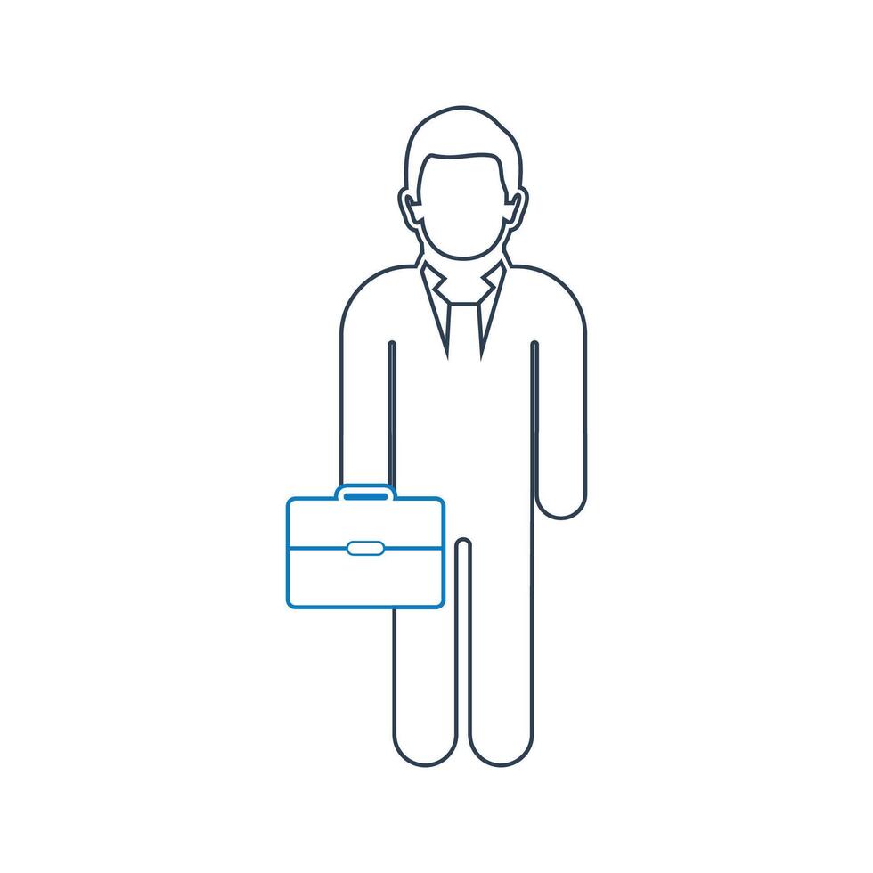 A man with a briefcase is standing in front of a white background vector