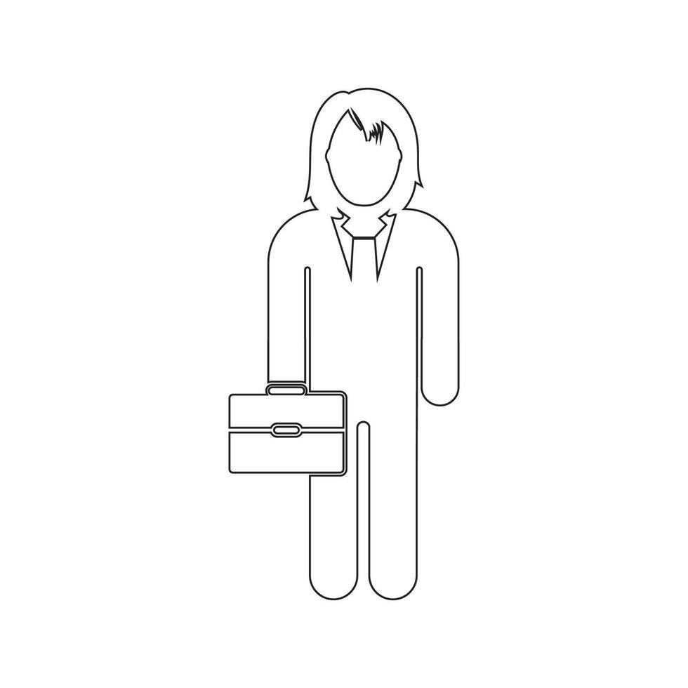 A woman with a briefcase is standing in line vector