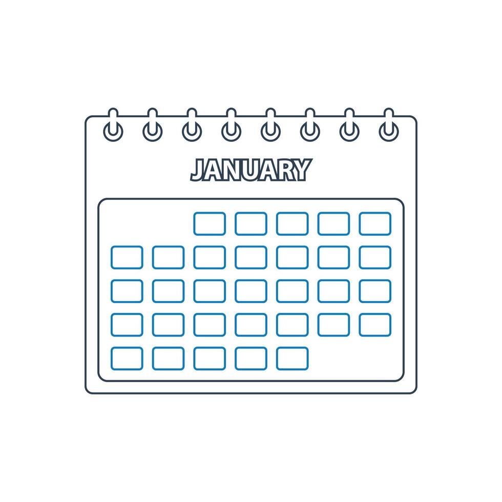 January calendar icon illustration vector