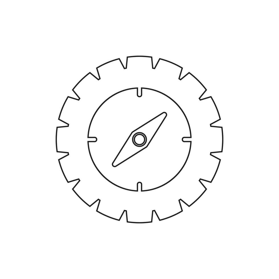 A black and white drawing of a gear wheel vector