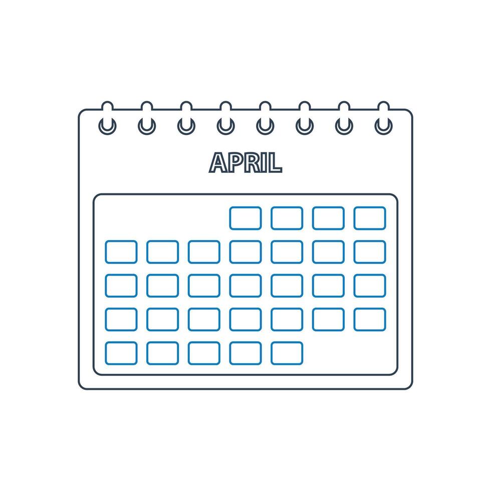 A calendar with the date april on it vector