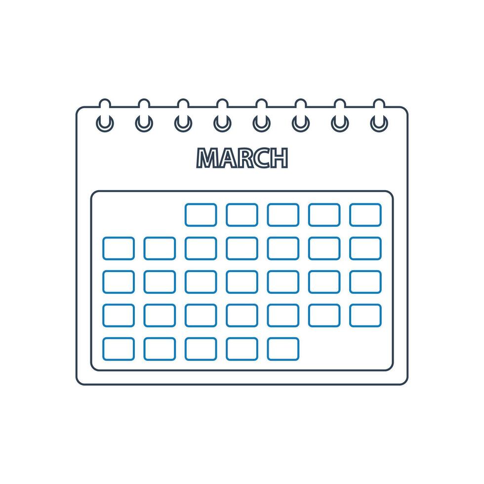 Calendar icon with date and time on it vector