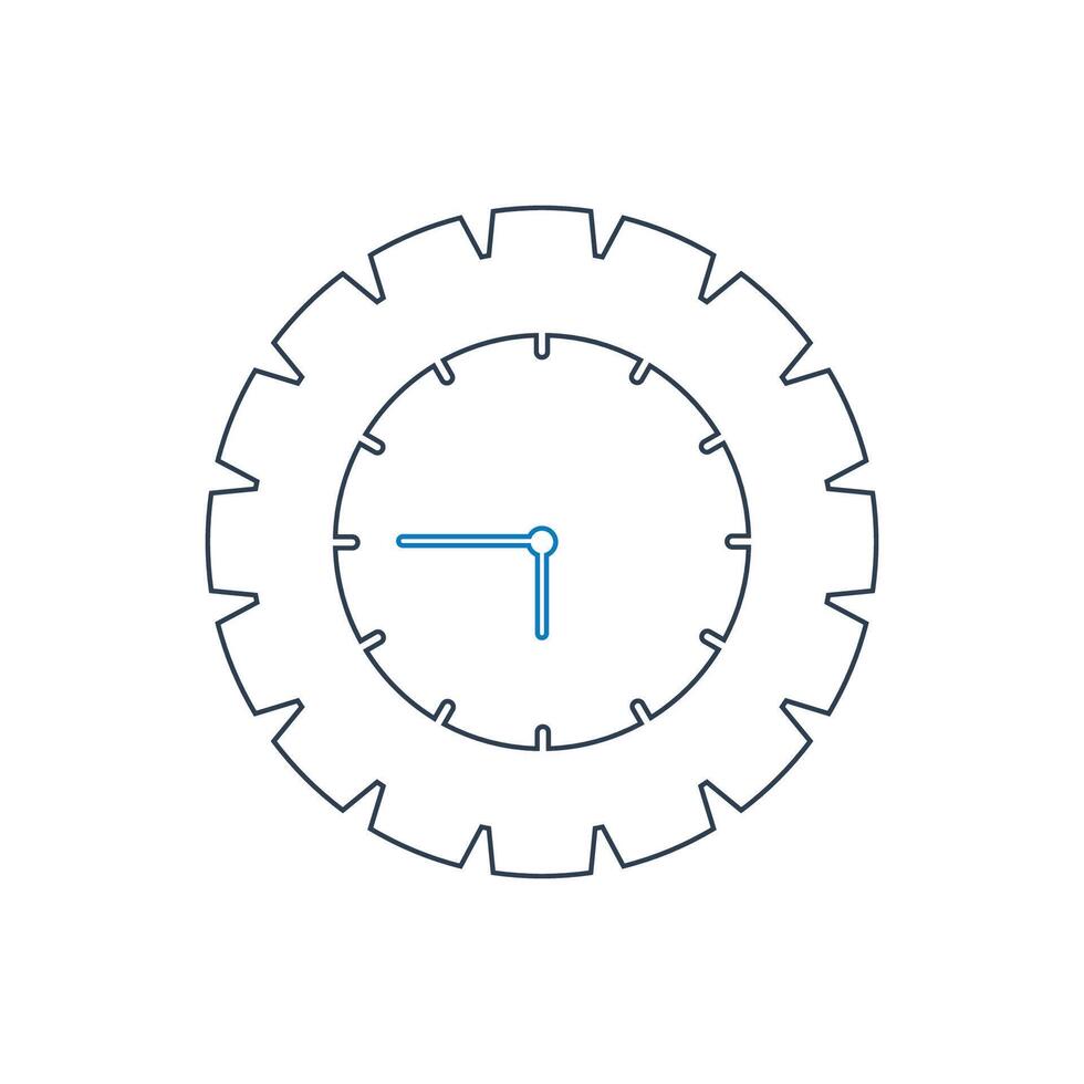 A clock in a gear wheel on a white background vector
