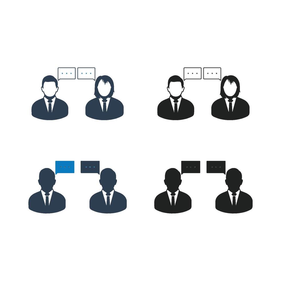 Four people with speech bubbles on their heads vector
