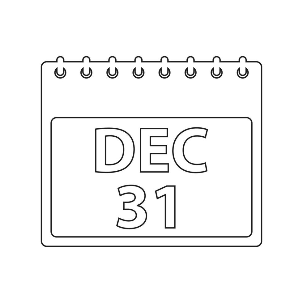 Calendar december 31st illustration vector