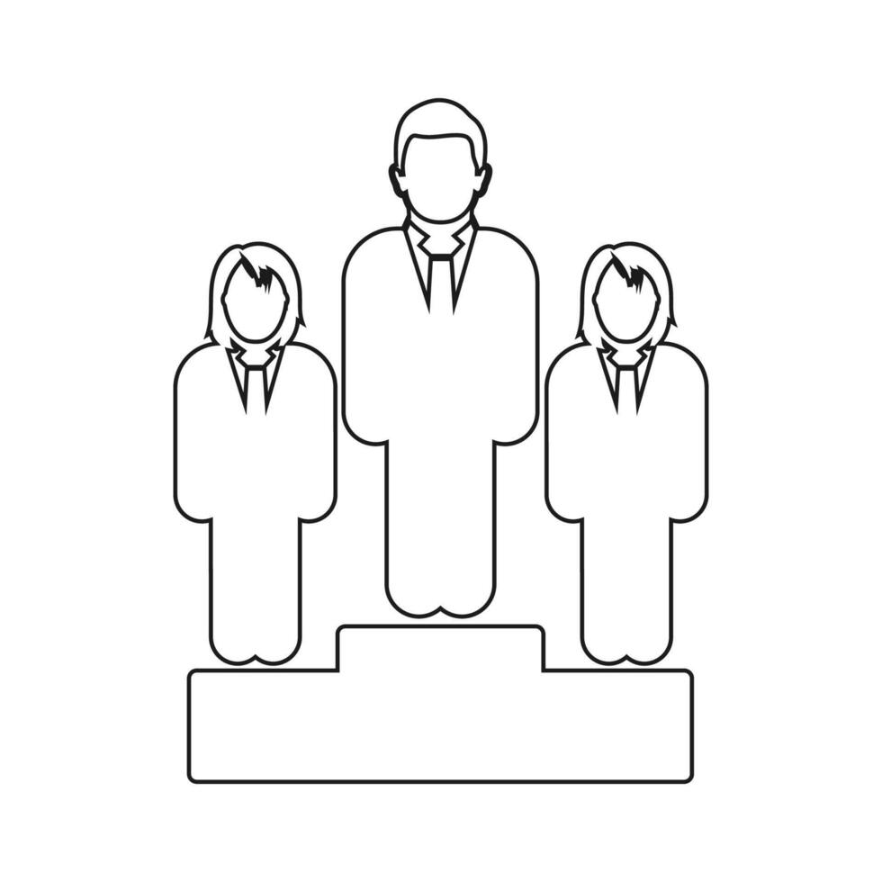Business people on a podium icon illustration vector
