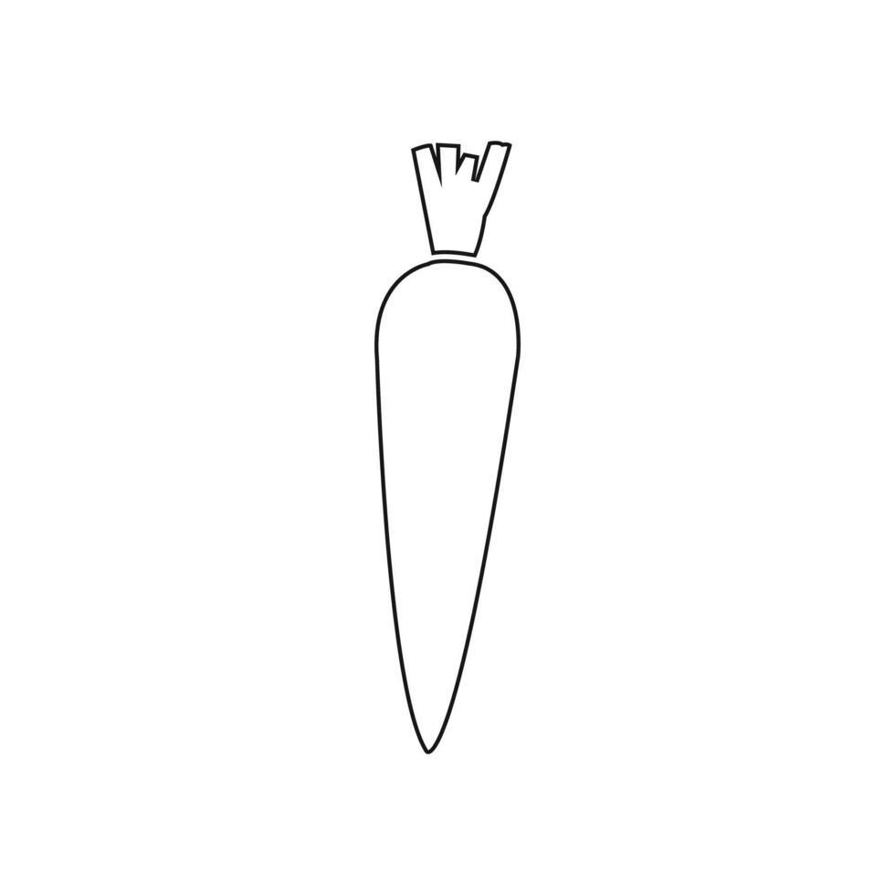 A line drawing of a carrot with a crown on it vector