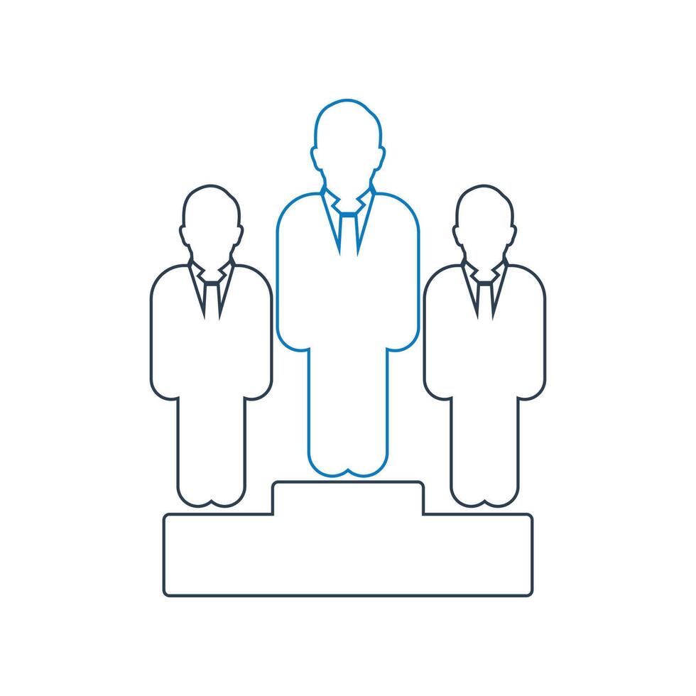 Businessman on podium line icon illustration vector