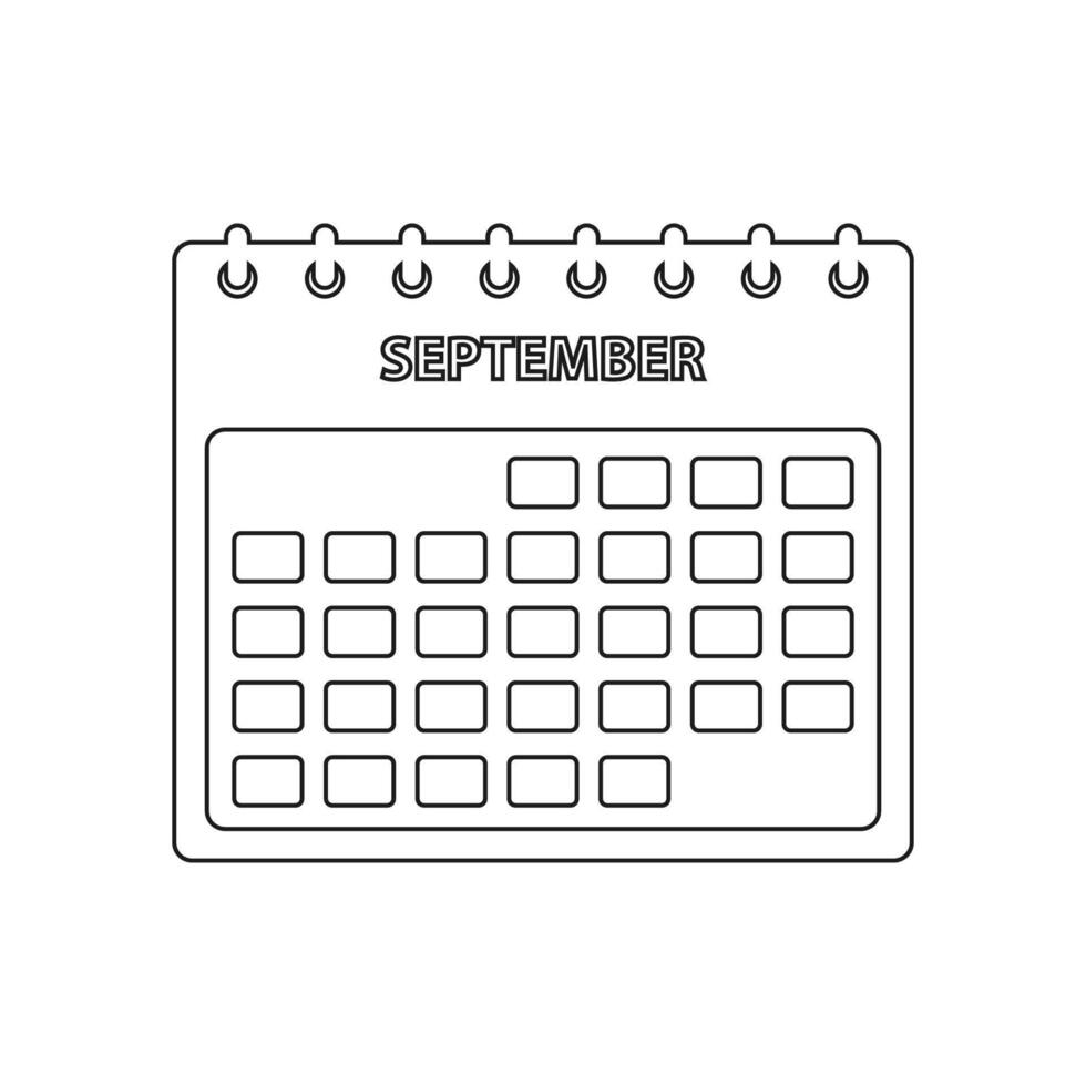 A calendar with the word september on it vector
