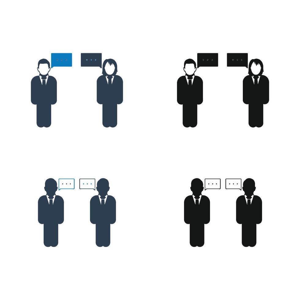 Four people with speech bubbles on their heads vector