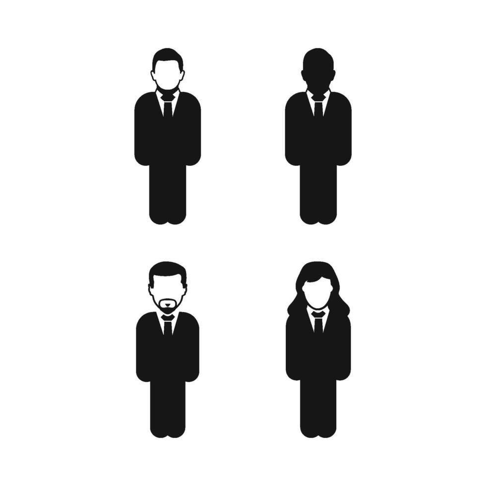 Business man and woman icon set illustration vector