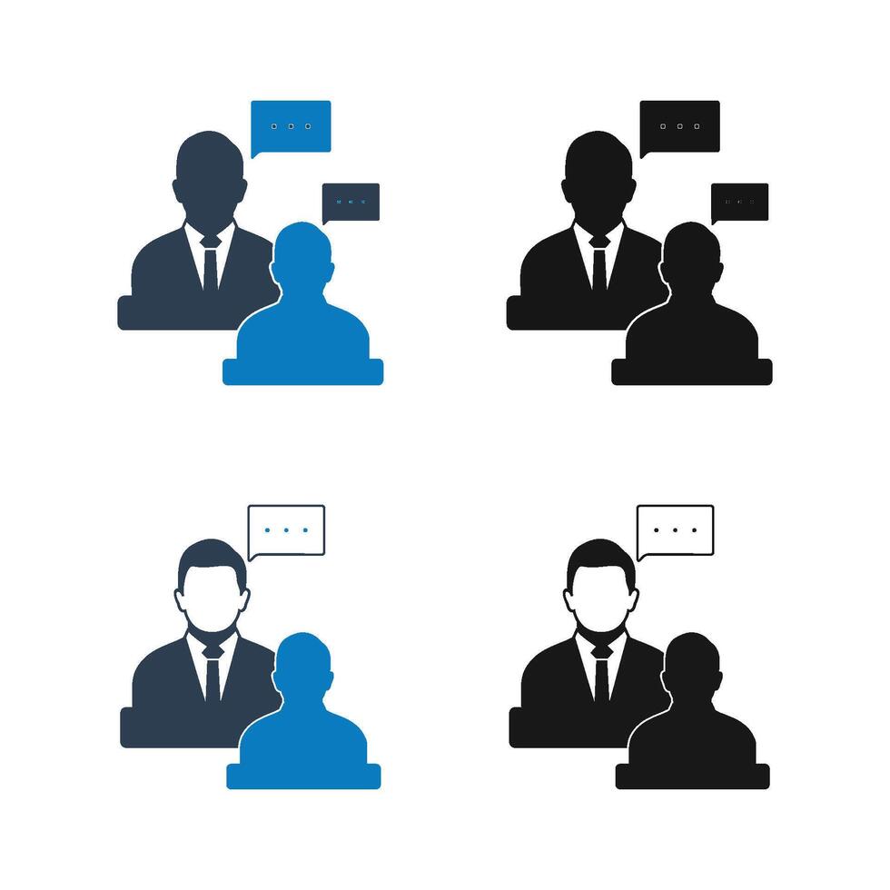 Four icons of people in suits and ties vector