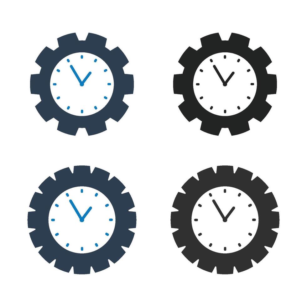 Four clock faces in different colors on a white background vector