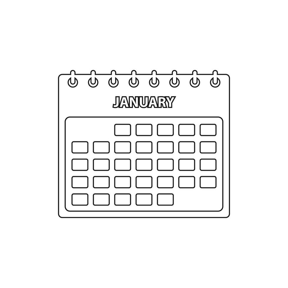 A calendar with the month of january on it vector
