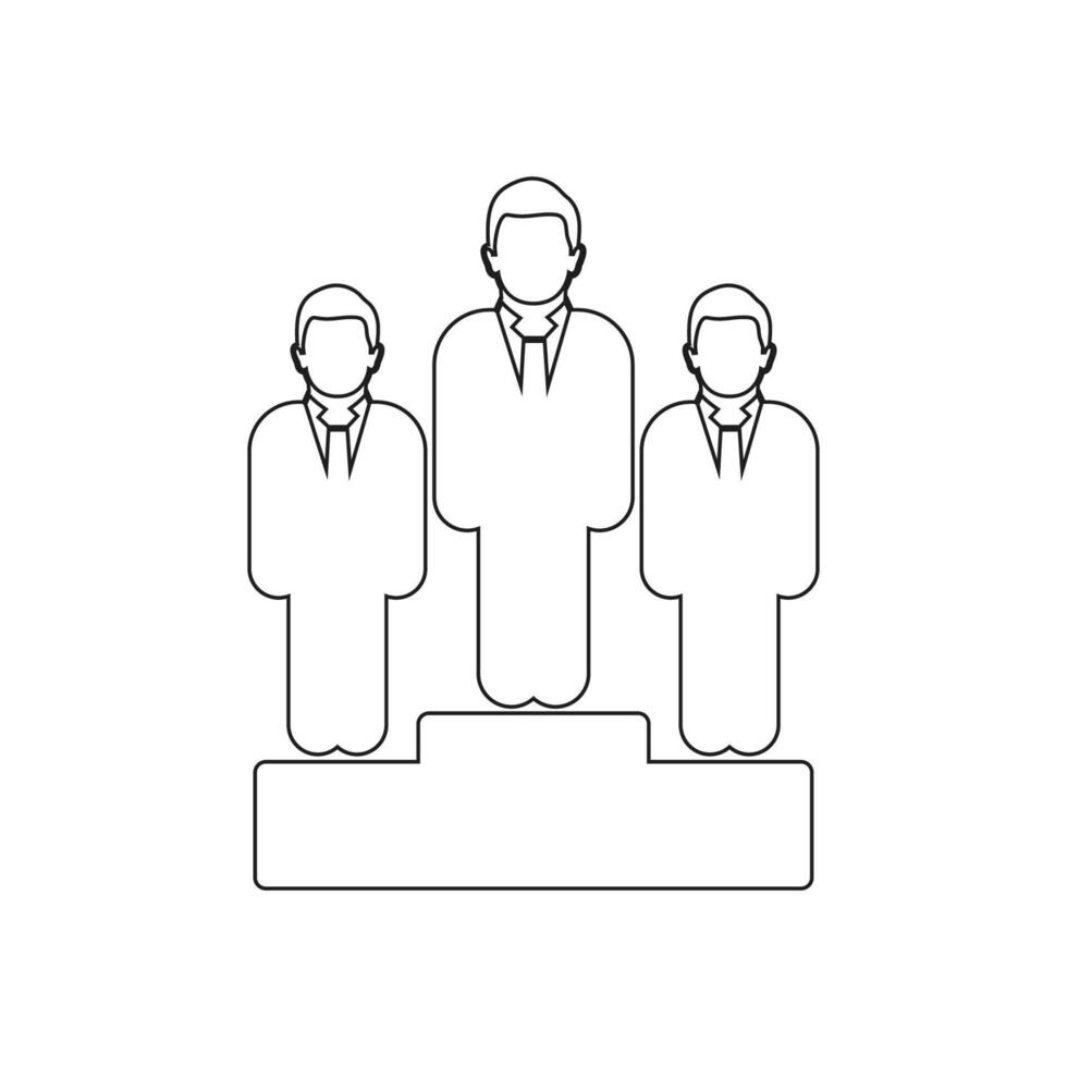 Businessman on podium line icon illustration vector