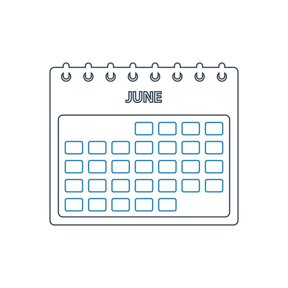June calendar icon illustration vector