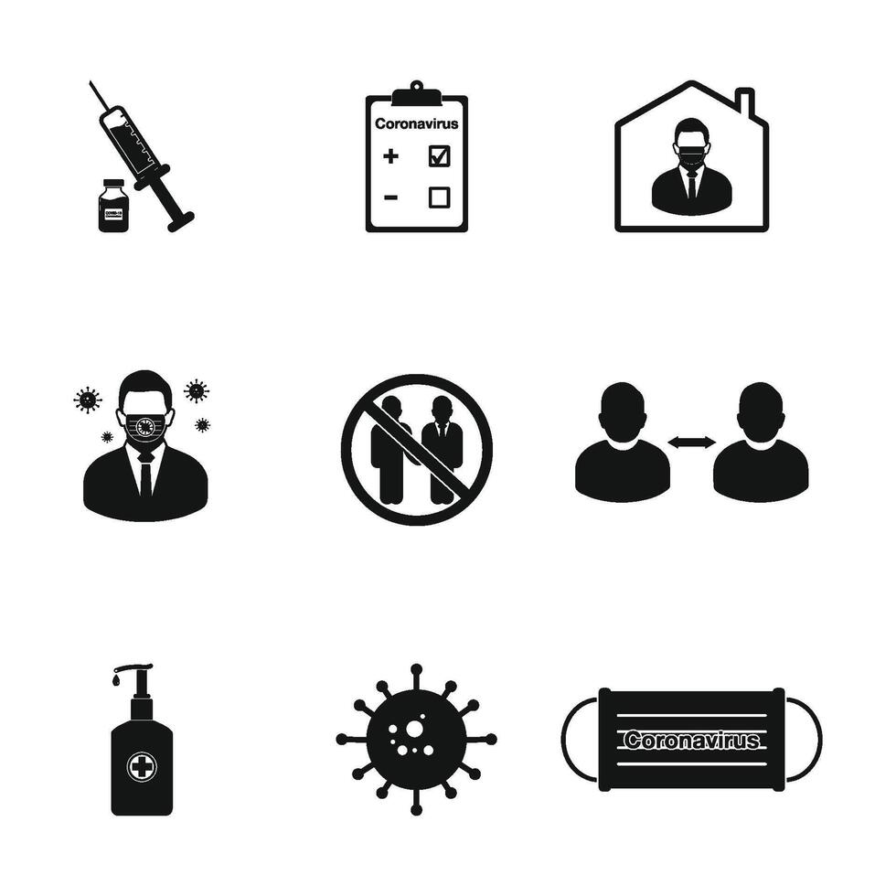 Coronavirus icons set isolated on white background vector