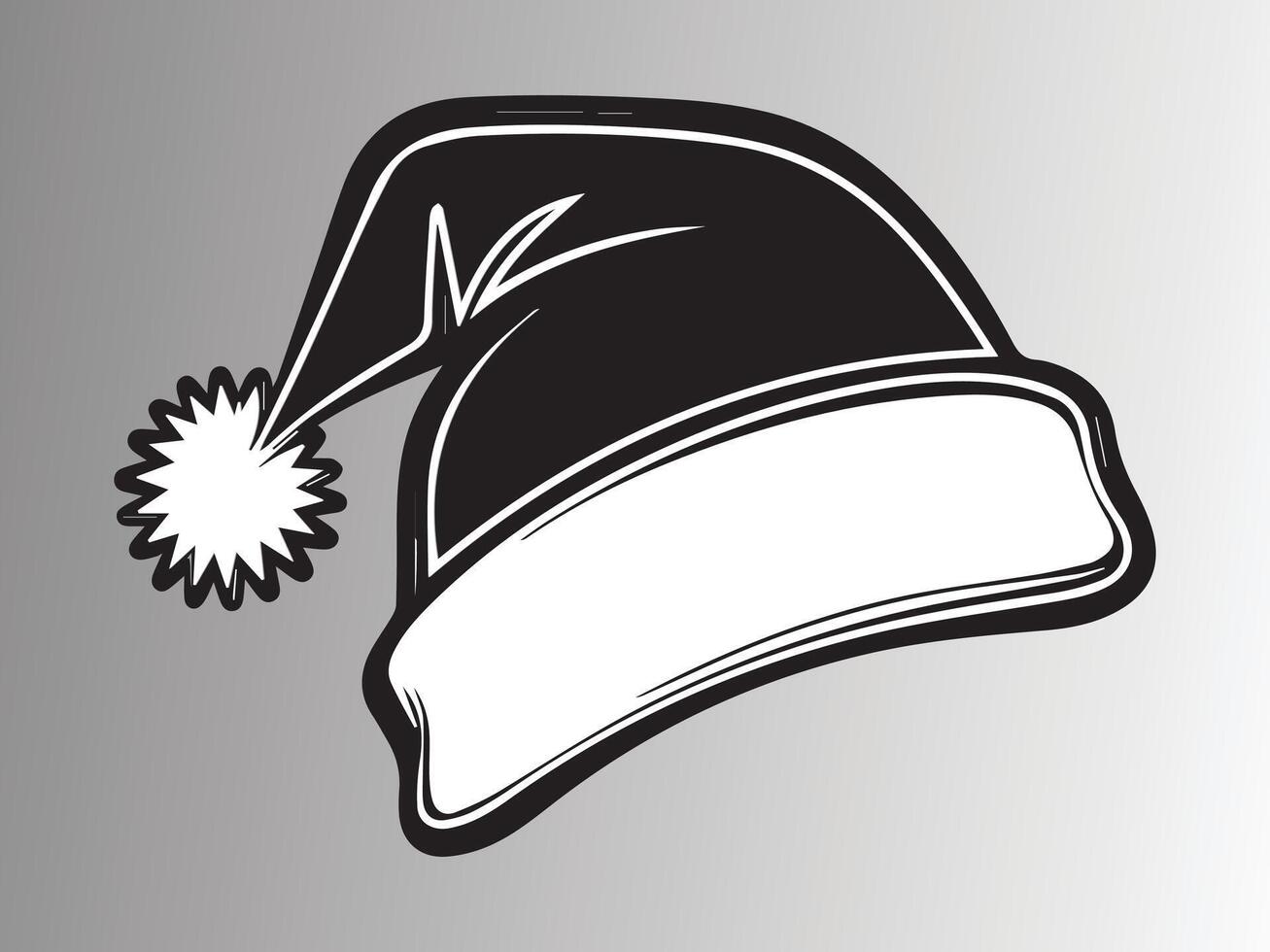 Christmas hat element in black color vector