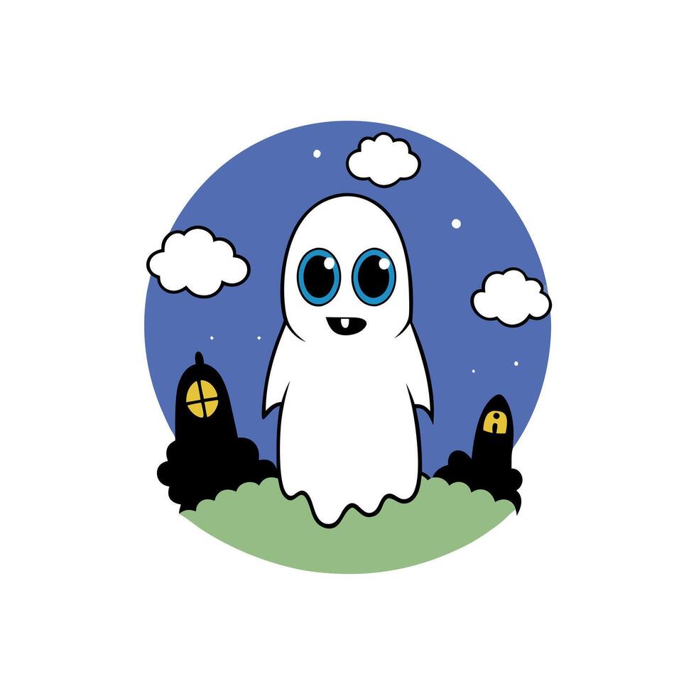 Spooky graveyard Halloween background with resurrected zombie ghost hand raising up. vector