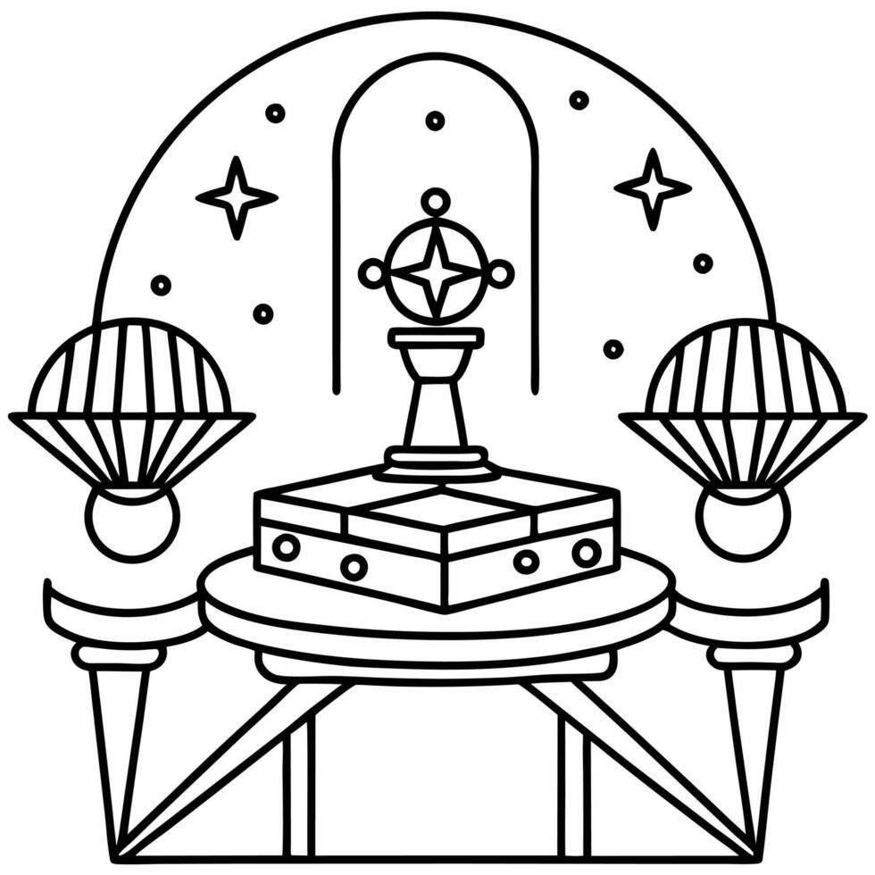 Tarot cards on the table. Magic occult background with tarot cards. vector